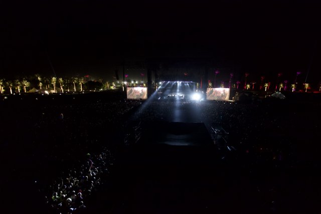 Nighttime Crowd at Coachella Stage