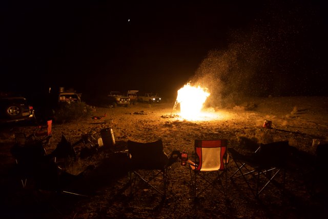Bonfire Camping under the Starry Sky