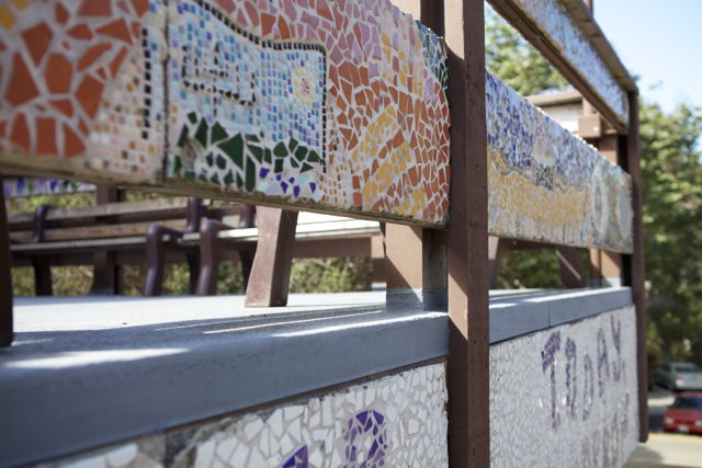 Mosaic Bench in the Outdoors