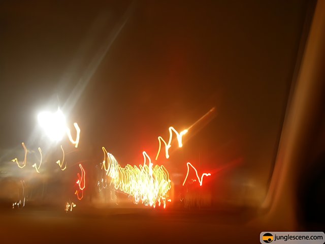 Blurred Lights on the Road
