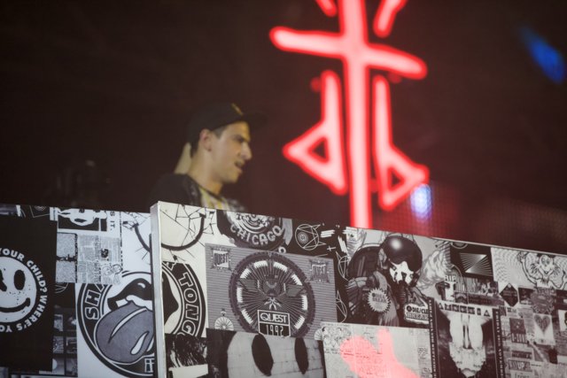 Boys Noize Rocks Coachella with Sign and Hat