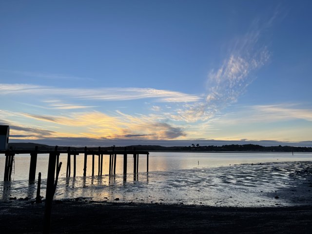Sunset over Bodega Bay Pier