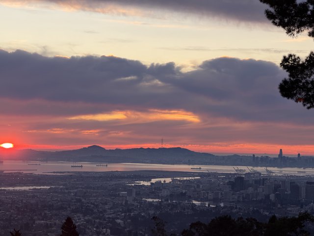 Sunset Over San Francisco Bay from East Bay Hills