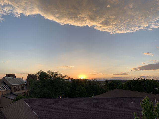 Sun setting over the rooftops of Santa Fe