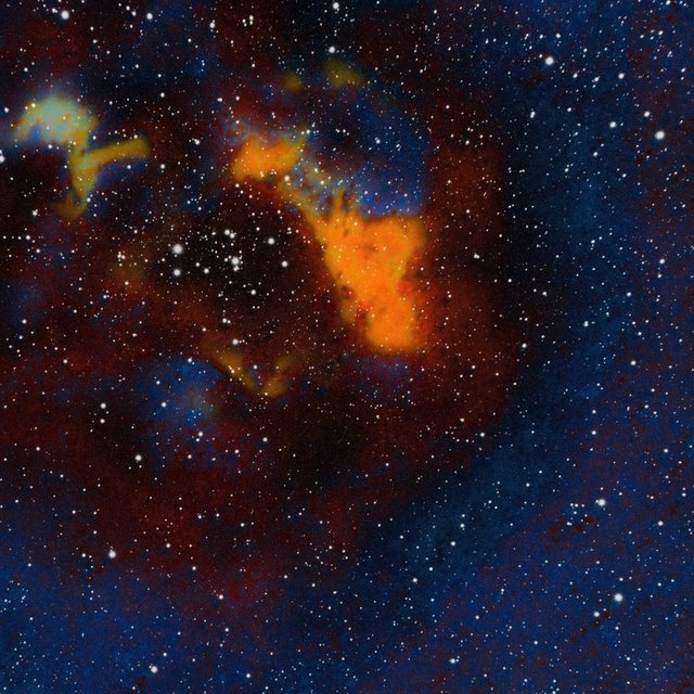 Cosmic Nebula in Deep Space with Vibrant Orange and Blue