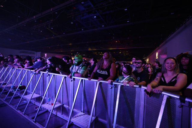 Crowd Presses Against Barrier at Wobbleland Festival