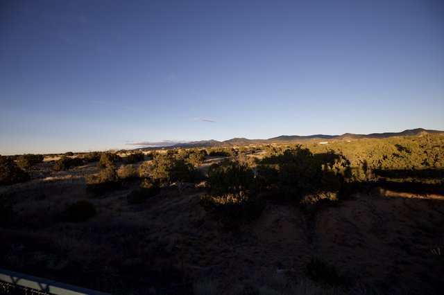 Golden Hour Desert Landscape with Mountain Vista