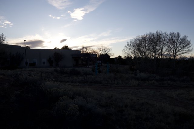 Dusk Silhouette Over Abandoned Desert Property