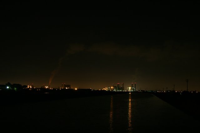 Industrial Cityscape at Night