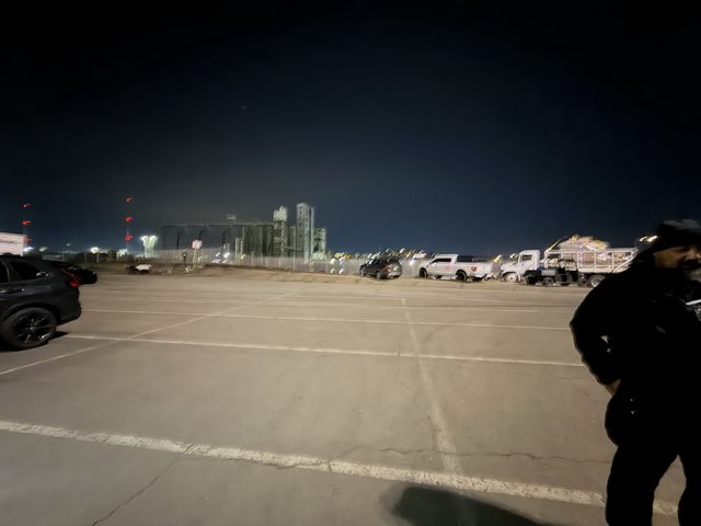 Industrial Parking Lot at Dawn Before Concert