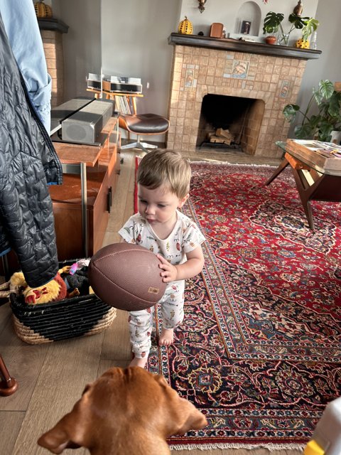 Little Wesley's Football Adventures in the Living Room