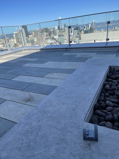 Rooftop Fire Pit with Cityscape Views