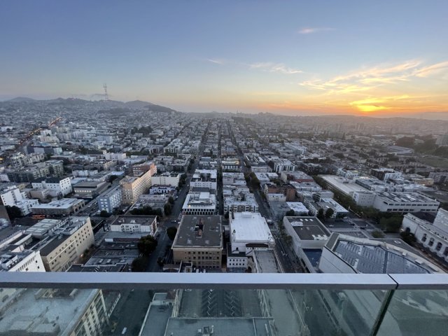 Overlooking the Urban Horizon at Sunset