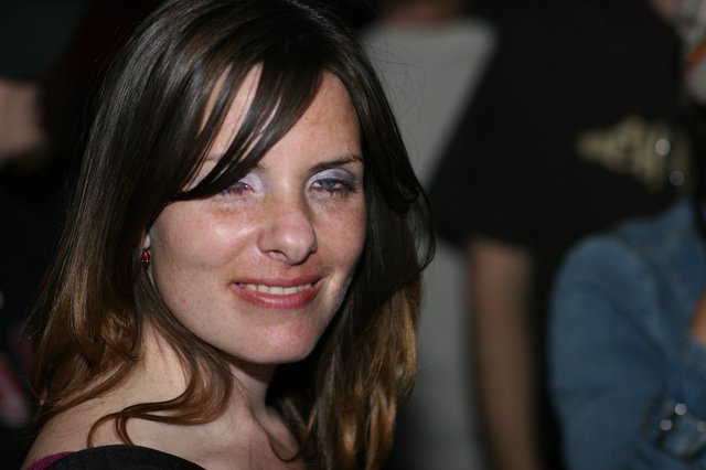Smiling Woman at Valentine's Day Night Event