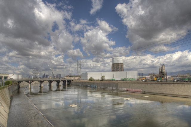 Los Angeles River and Downtown