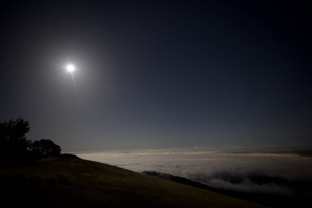 Moonlit Sea of Clouds Over Mount Diablo