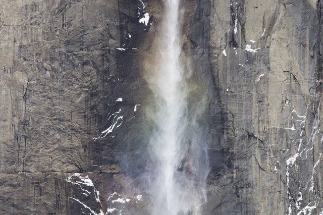 Yosemite Falls Cascading Over Granite Cliff Face