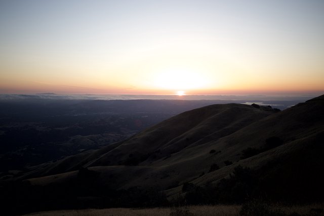Golden Sunset Over San Francisco Bay from Mount Diablo