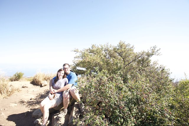 Couple Resting at Gaviota Peak Summit Trail