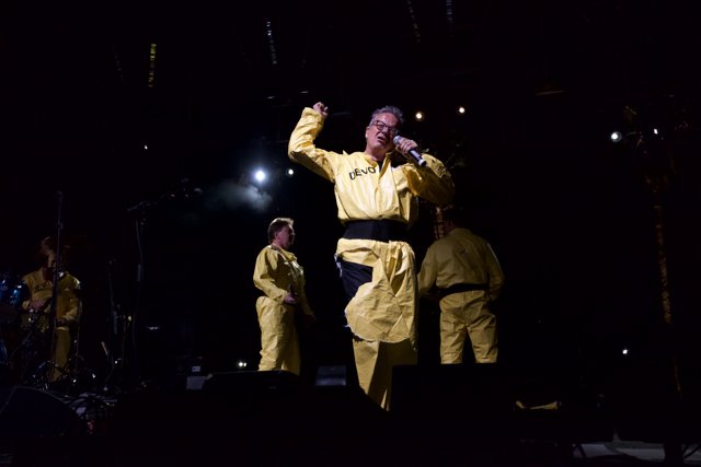 Yellow-suited Performer on the Coachella Stage