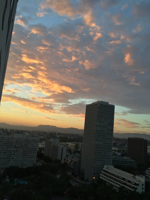 Sunset over the City Skyline