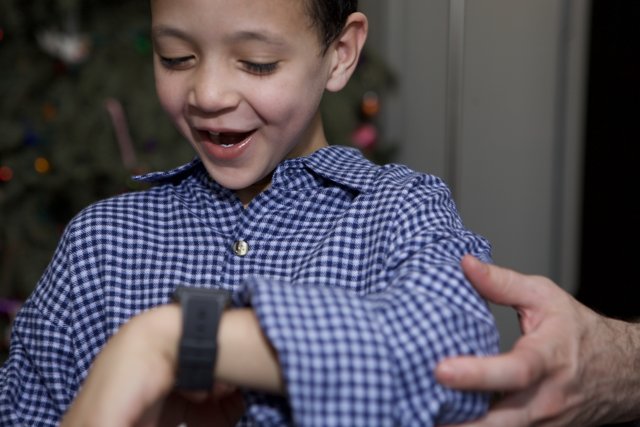 Happy Boy with Wristwatch