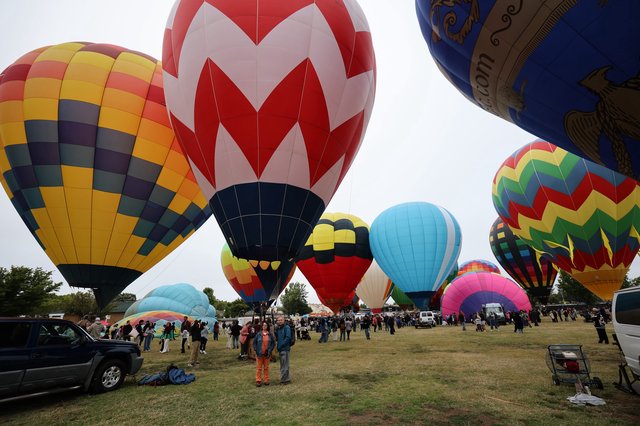 Colorful Hot Air Balloons Fill Festival Sky