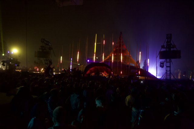 Lights Illuminate the Night Sky at Coachella Music Festival