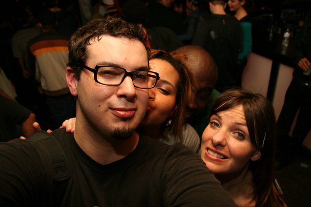 Friends Celebrating at a Nightclub Party 2005