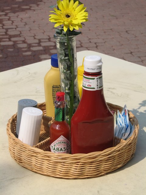 Condiment Basket with Sunflower