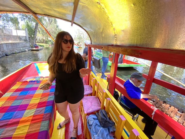 Boat Trip Glam: A Portrait of a Woman in Sunglasses