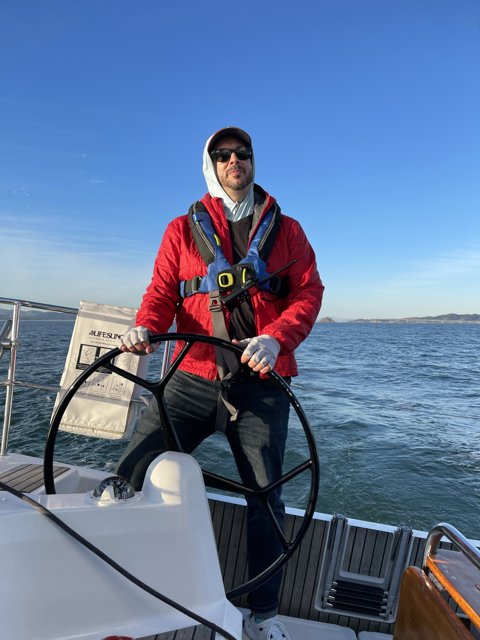 Captain Dave B at the Helm