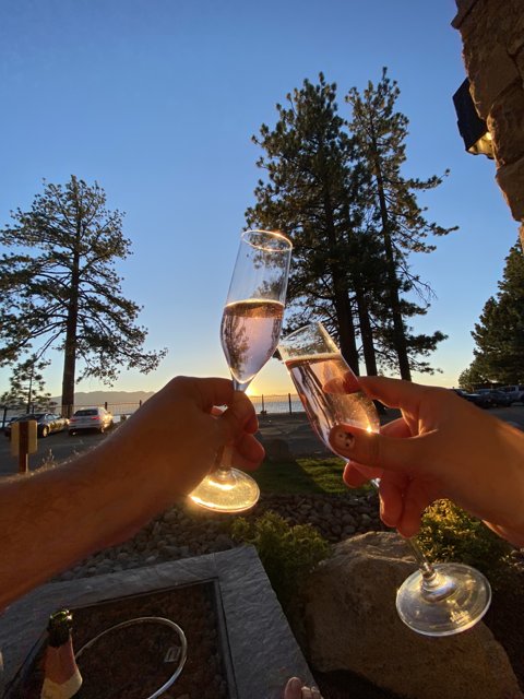 Sunset Toast with Champagne