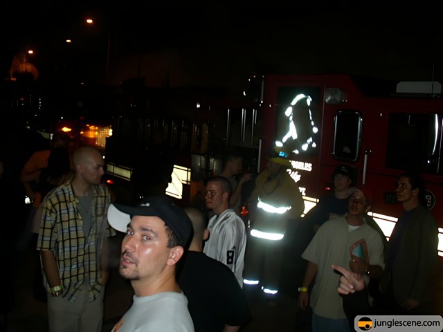 Firefighters and Community Members Gather for Nighttime Demonstration