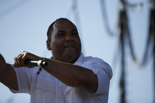 Vincent Mason Performing with Microphone at Coachella 2010