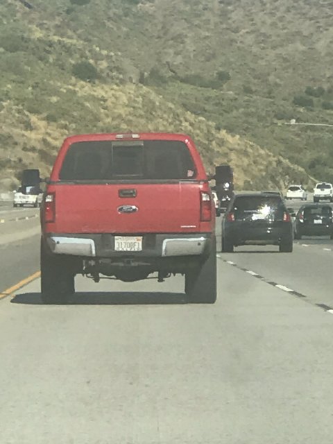 Red Truck Cruising Down Camarillo Highway
