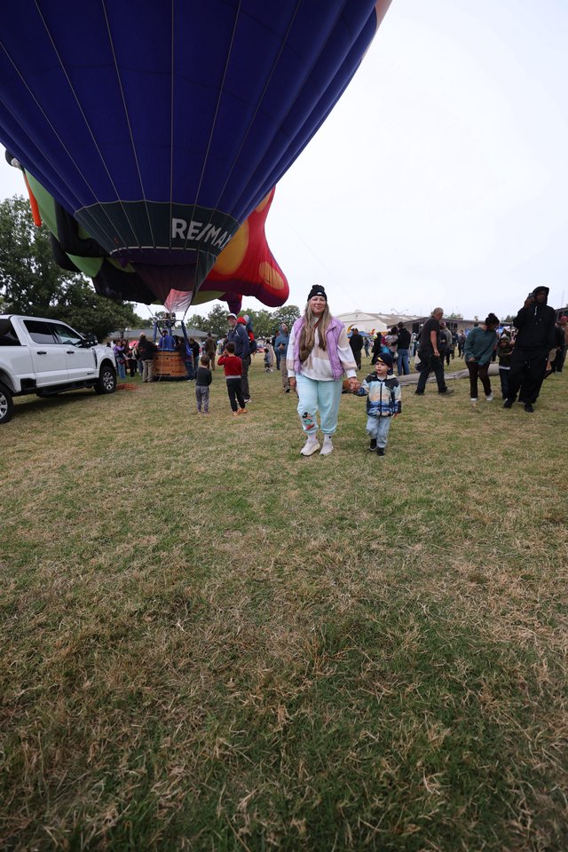Mother and Child at Hot Air Balloon Festival