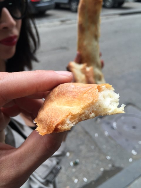 Bread break on Tbilisi road