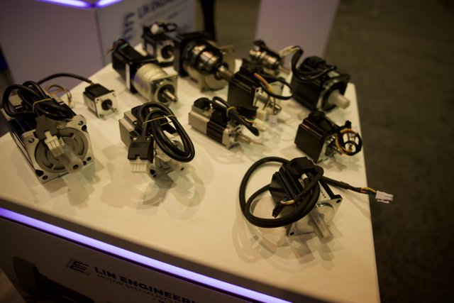 Intricate Display of Motors at Robobusiness Conference