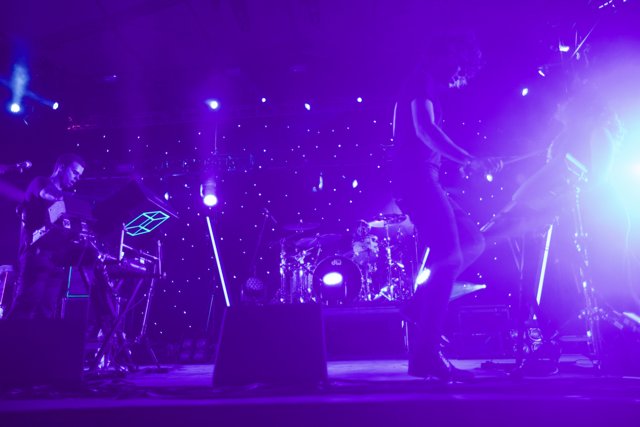 Electrifying Performance under Purple Spotlight