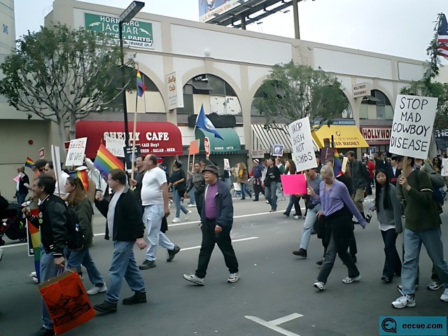 Protesters Marching with Signs