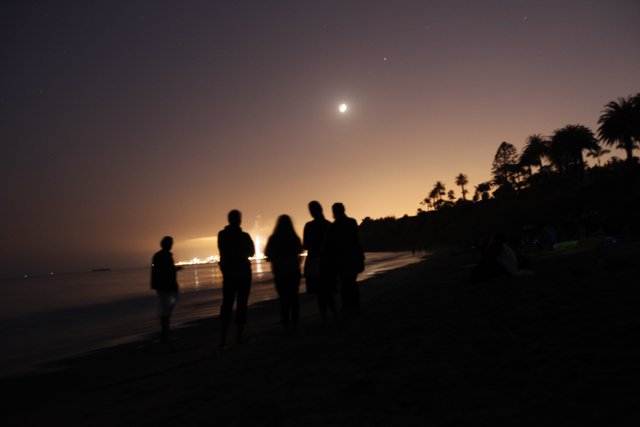 Moonlit Beach Gathering