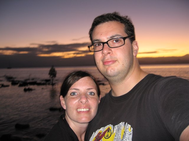 Couple's Romantic Sunset Selfie at Fiji Waterfront