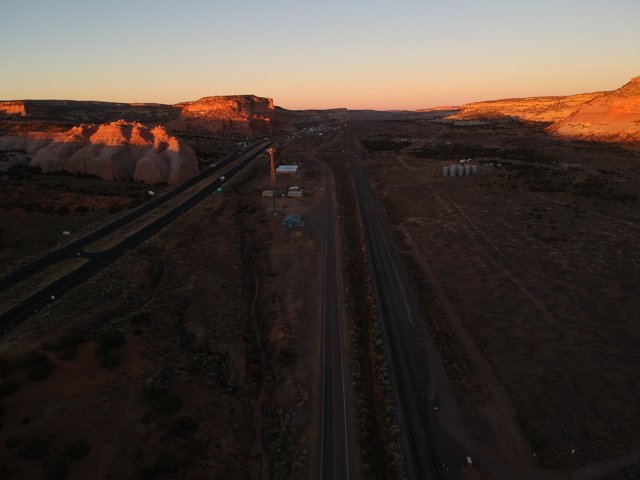 Desert Highway at Sundown