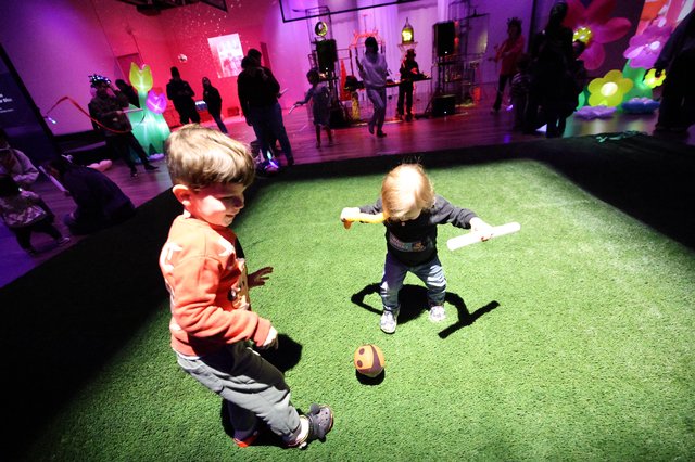 Children Playing at Baby Rave Interactive Art Event