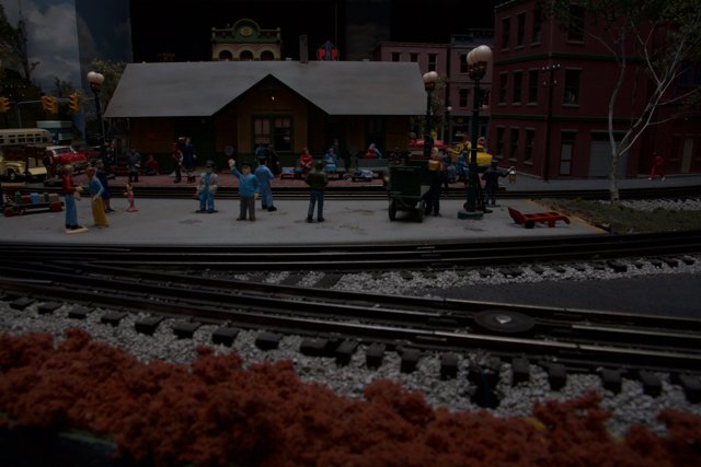 Miniature Train Station Scene