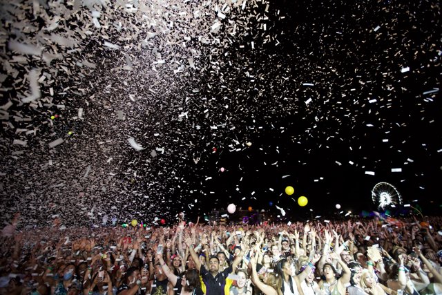 Confetti Celebration at Coachella Concert