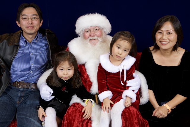 A Jolly Family with Santa Claus