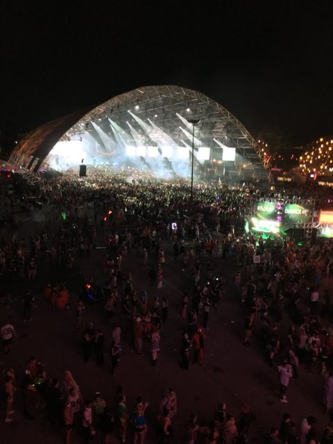 Nighttime Festival Crowd in San Bernardino
