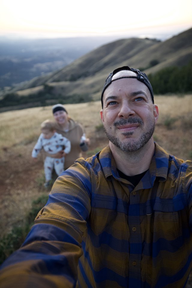Family Selfie at Golden Hour on Mount Diablo